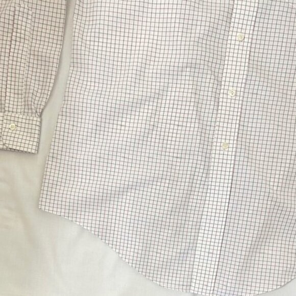 Brooks Bros Mens Shirt sz 16.5  35 White Check Striped Original Polo Shirt read - Picture 5 of 8